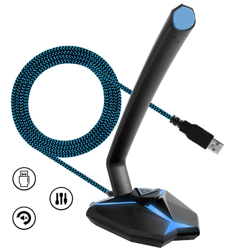 Gaming Microphone with RGB Light and Volume Control